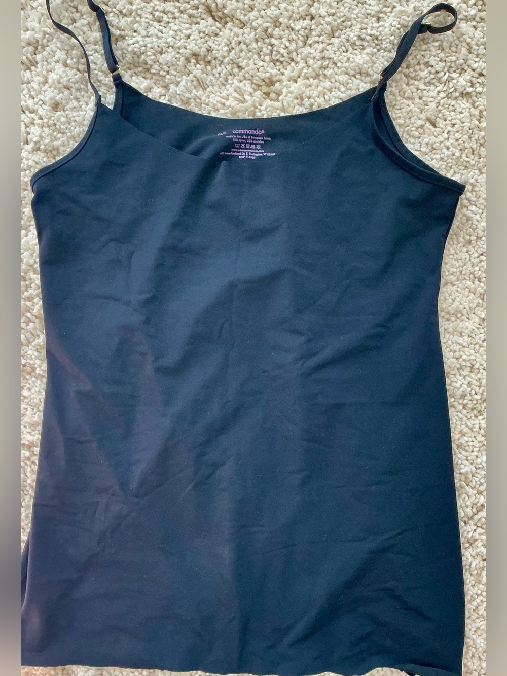 Commando Black Slim Stretch Cami with Adjustable Straps